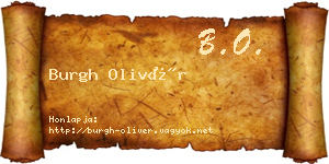 Burgh Olivér névjegykártya
